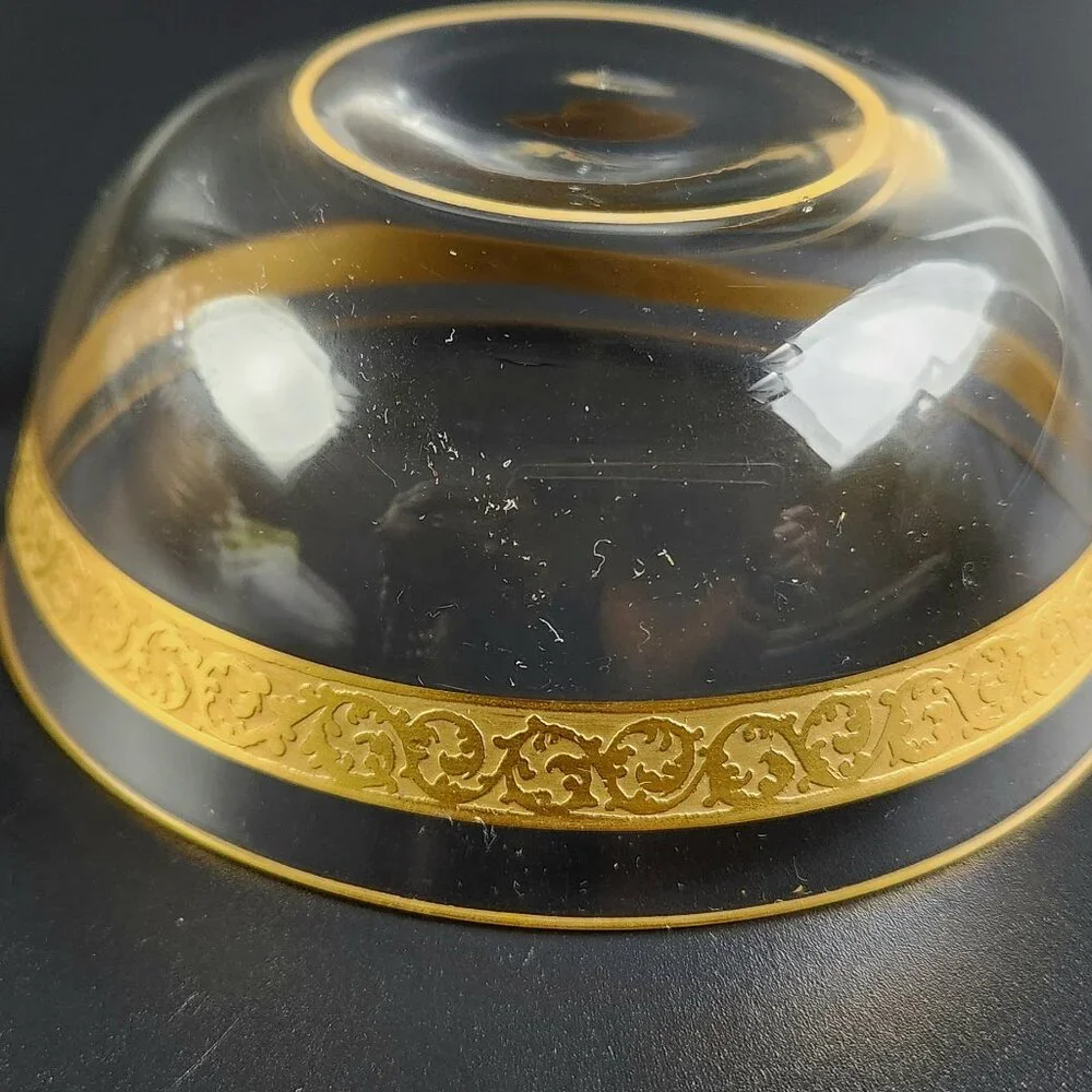 Antique - Glass/Crystal Bowls - Beautiful Gold Band -4 5/8